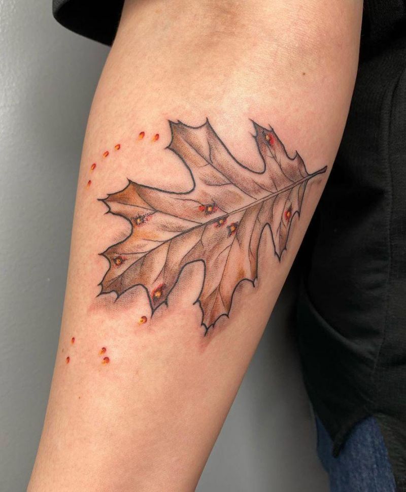 30 Pretty Oak Leaf Tattoos Make You Attractive