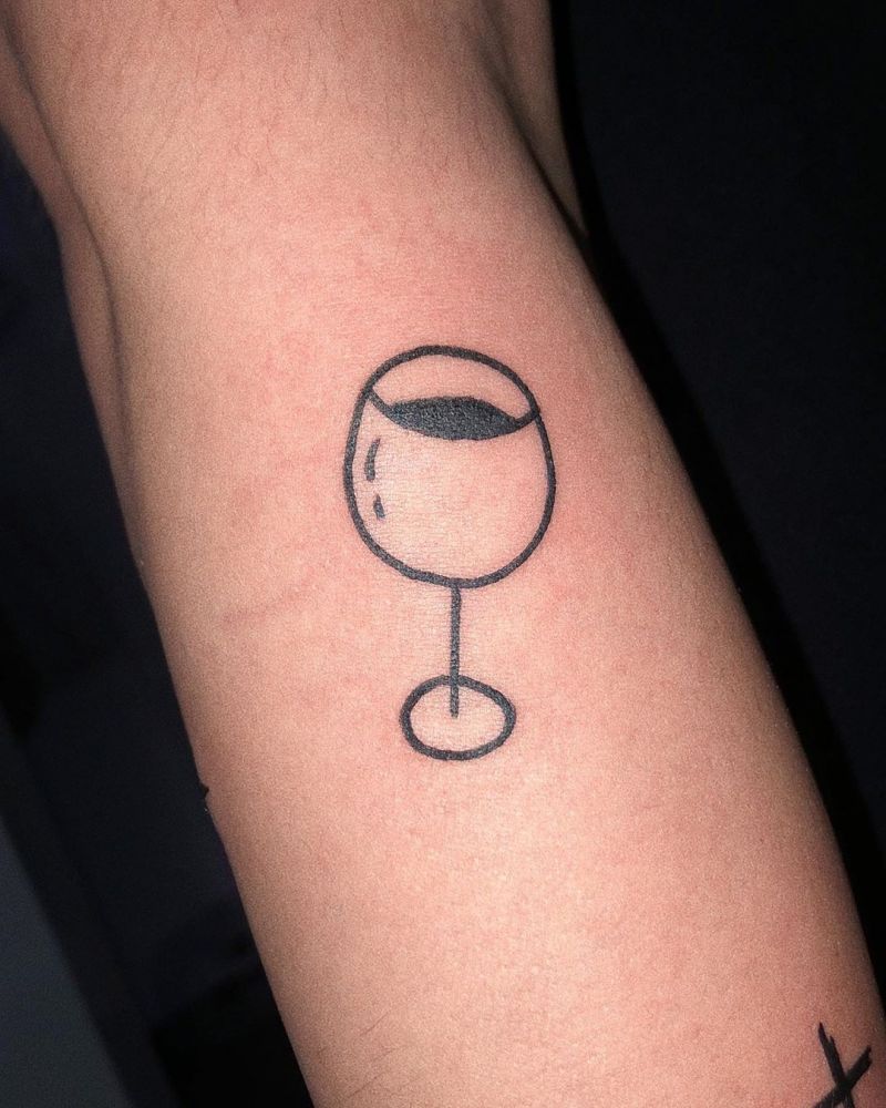 30 Pretty Wine Glass Tattoos Make You Very Attractive