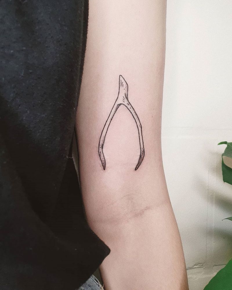 30 Pretty Wishbone Tattoos Bring You Good Luck