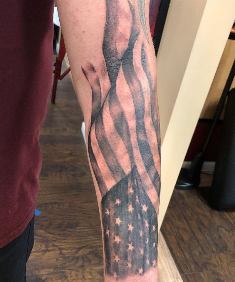 30 Pretty Flag Tattoos Show Your Love for Your Motherland