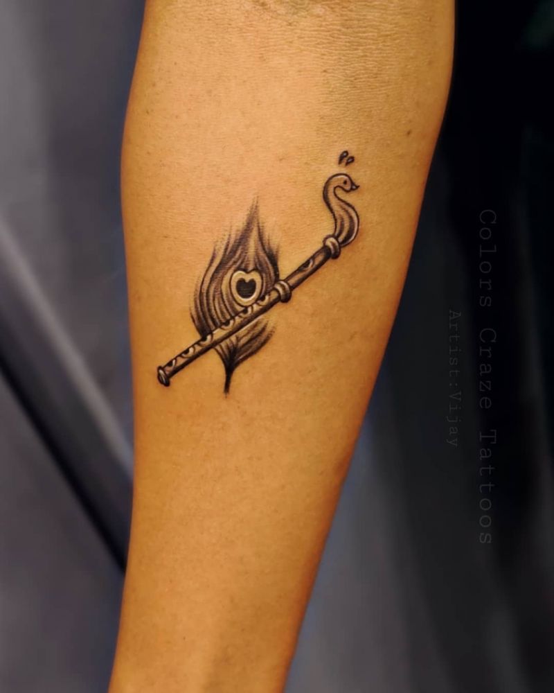 30 Pretty Flute Tattoos Show Your Temperament