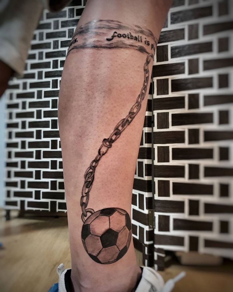 30 Pretty Football Tattoos Inspire You to Win The Game