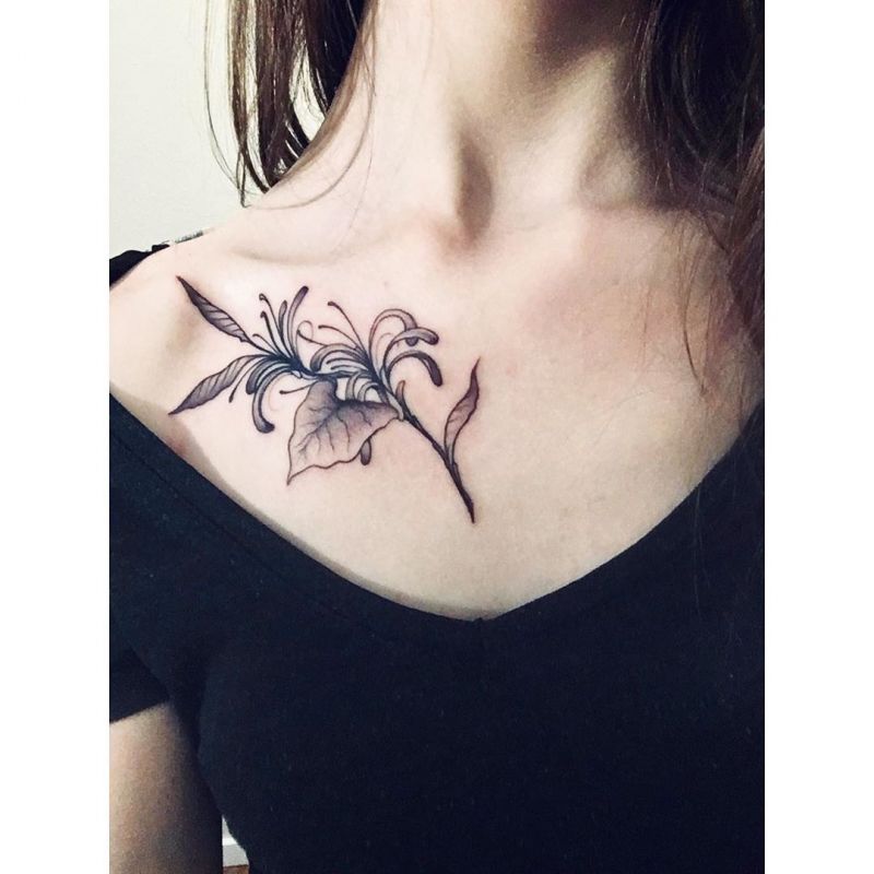 30 Pretty Honeysuckle Tattoos Make You Very Attractive