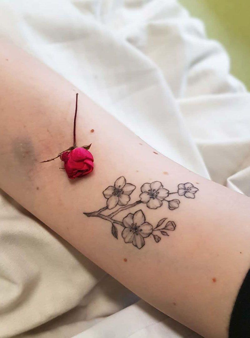 30 Pretty Peach Blossom Tattoos You Shouldn't Miss