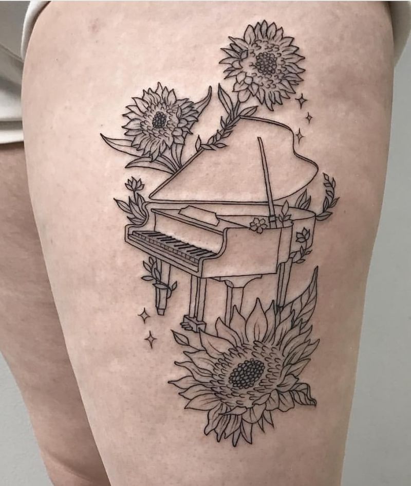 30 Pretty Piano Tattoos You Can't Miss