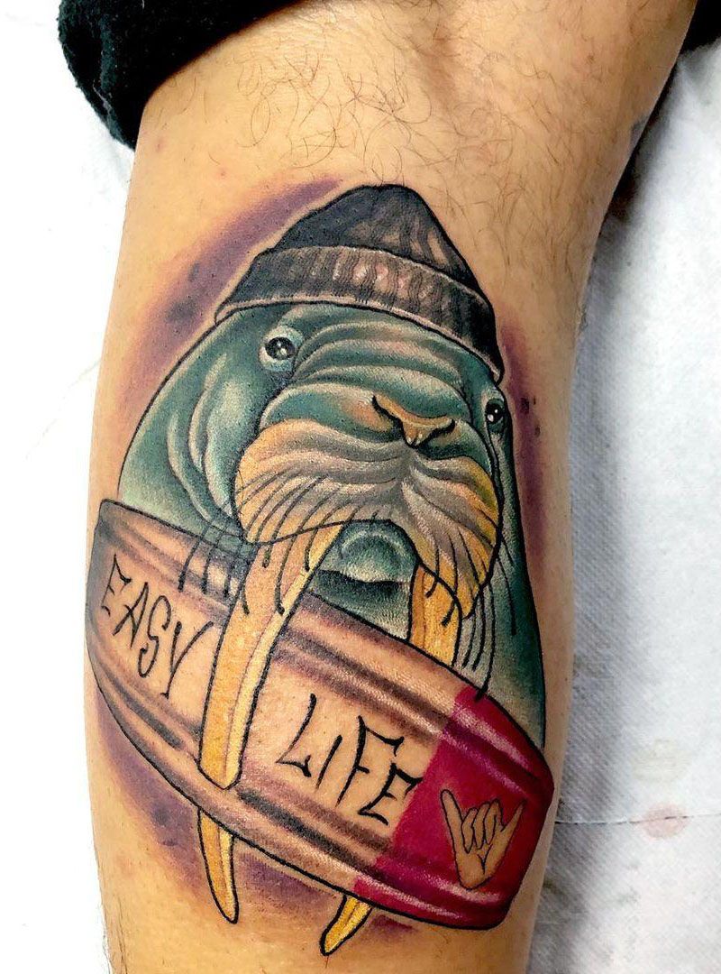 30 Cute Walrus Tattoos to Inspire You