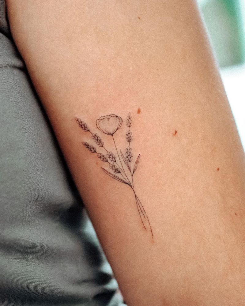 30 Elegant Bouquet Tattoos for Your Inspiration