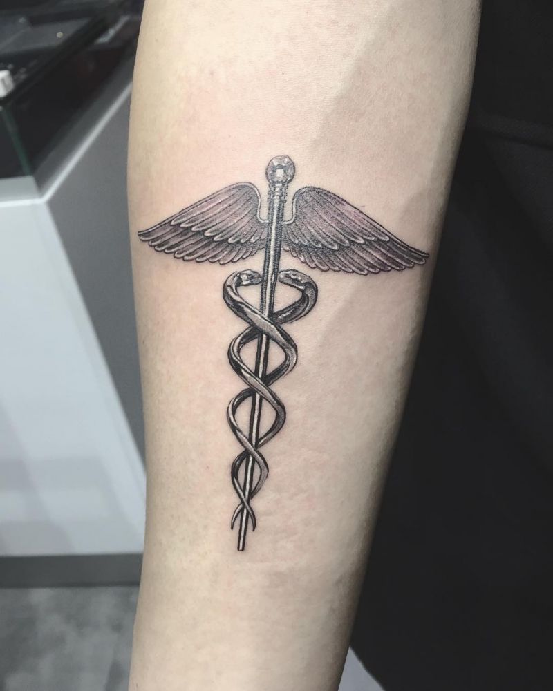 30 Pretty Caduceus Tattoos Make You Brave