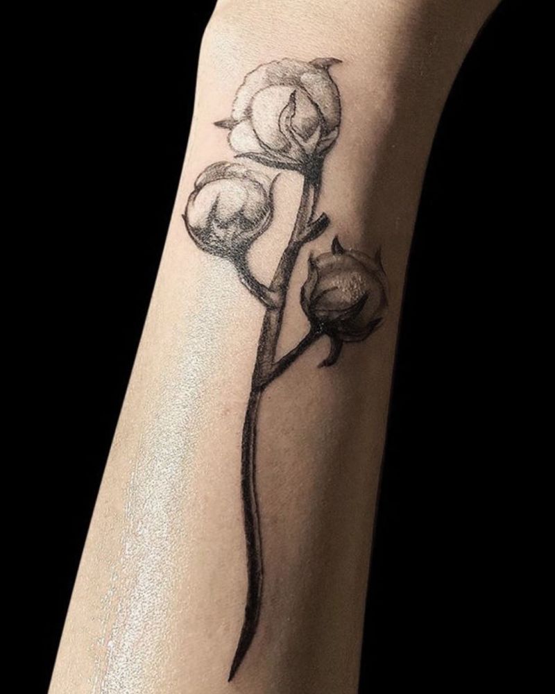 30 Elegant Cotton Tattoos You Will Love