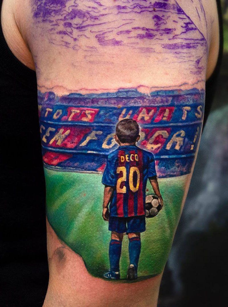 30 Pretty Football Tattoos Inspire You to Win The Game