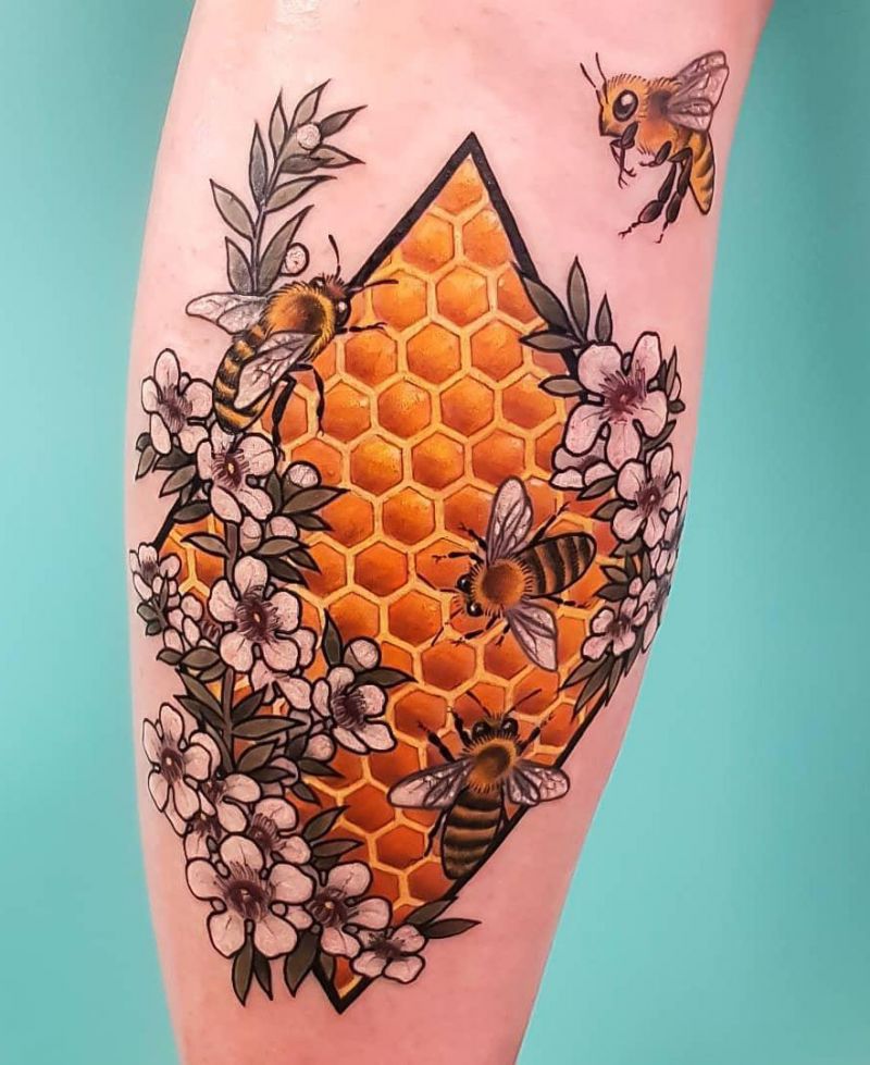 30 Pretty Honeycomb Tattoos You Will Love