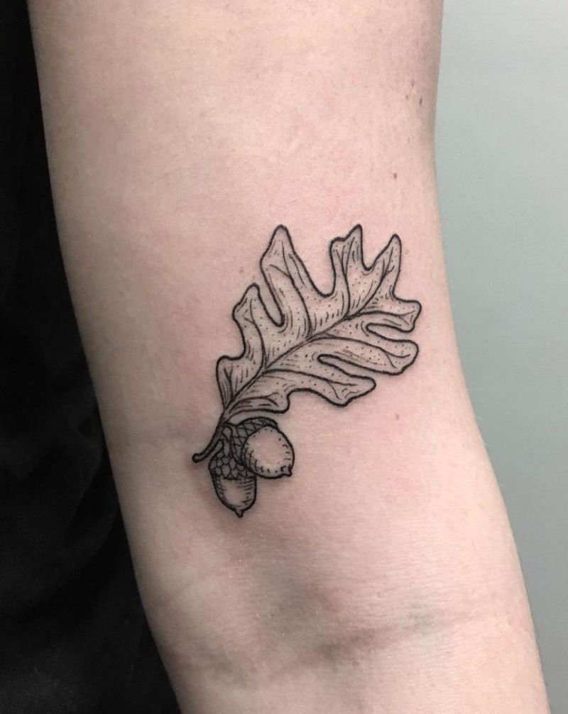 30 Pretty Oak Leaf Tattoos Make You Attractive