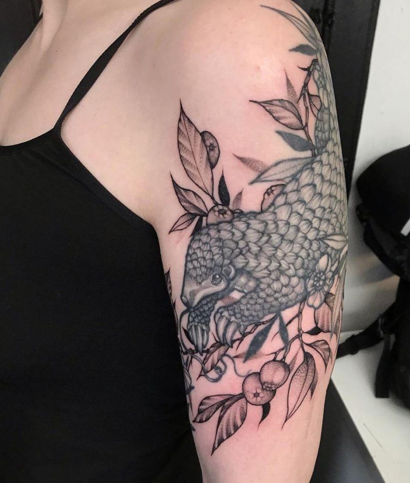 30 Pretty Pangolin Tattoos to Inspire You