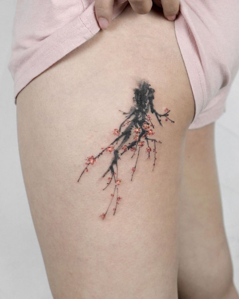 30 Pretty Plum Blossom Tattoos Make You Attractive