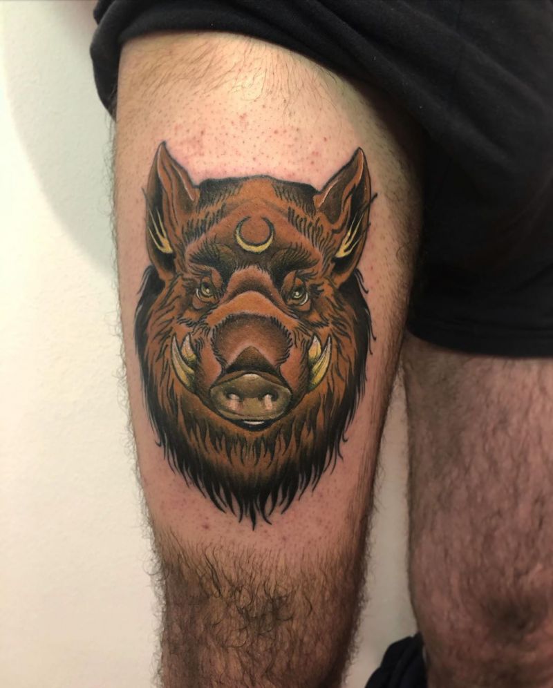 30 Pretty Wild Boar Tattoos You Must Try