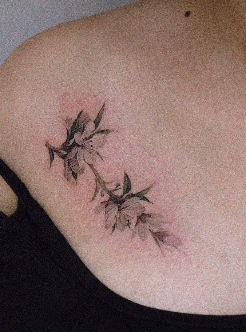 30 Pretty Peach Blossom Tattoos You Shouldn't Miss