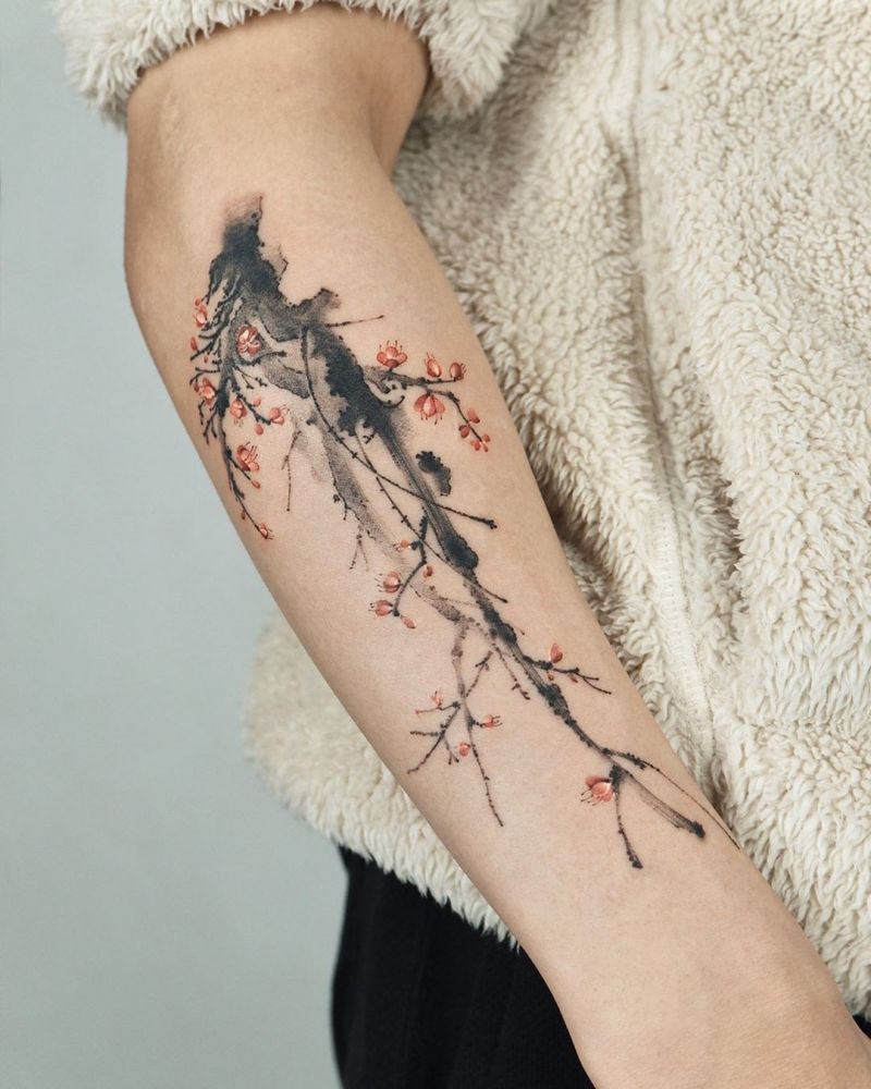 30 Pretty Plum Blossom Tattoos Make You Attractive