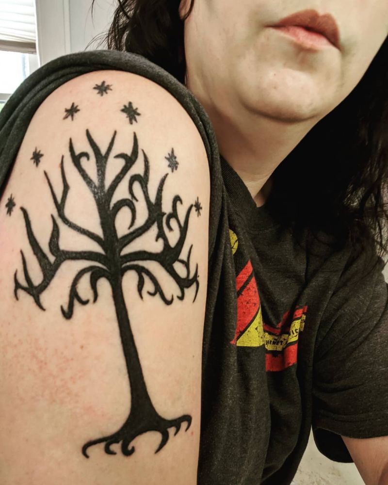 30 Pretty Tree of Gondor Tattoos Enhance Your Personality