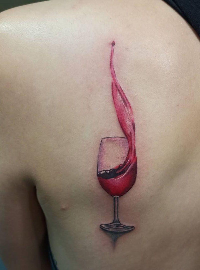 30 Pretty Wine Glass Tattoos Make You Very Attractive