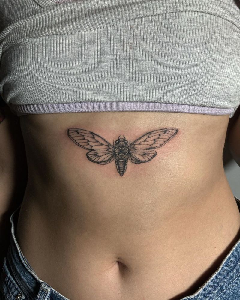 30 Pretty Cicada Tattoos Make You Attractive