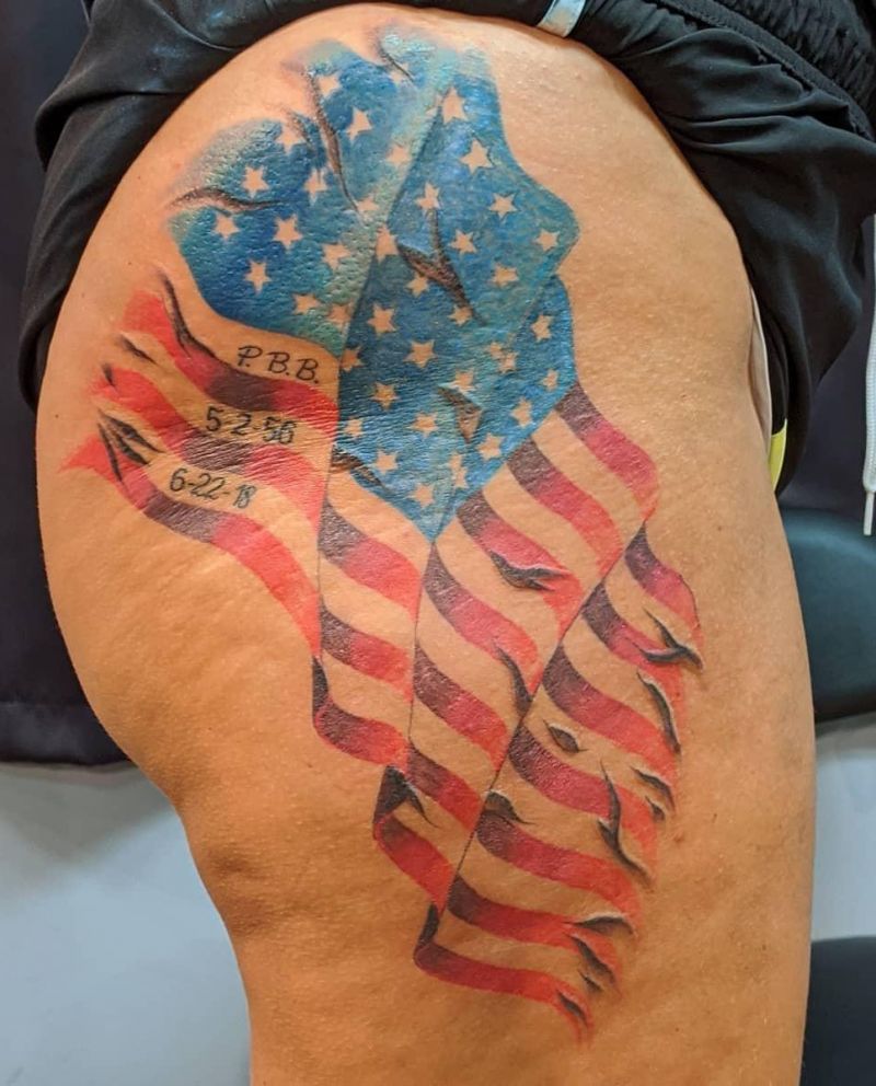 30 Pretty Flag Tattoos Show Your Love for Your Motherland