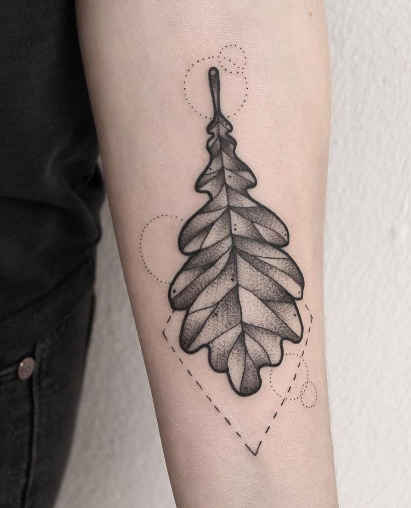 30 Pretty Oak Leaf Tattoos Make You Attractive