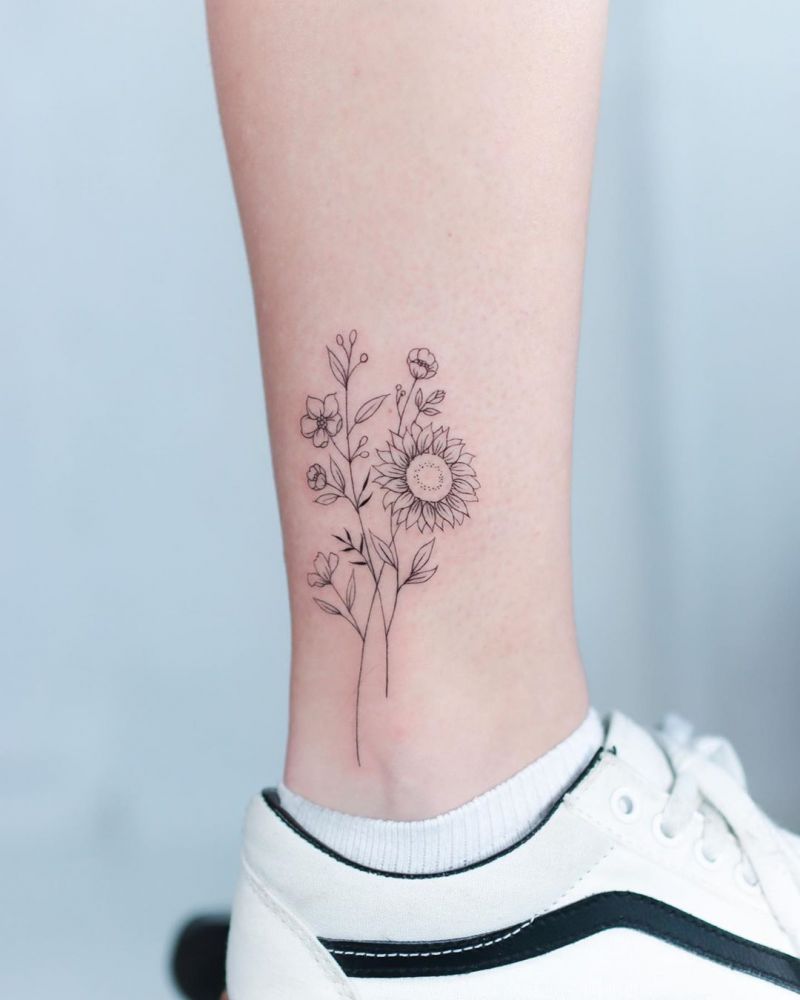 30 Pretty Wildflower Tattoos to Inspire You