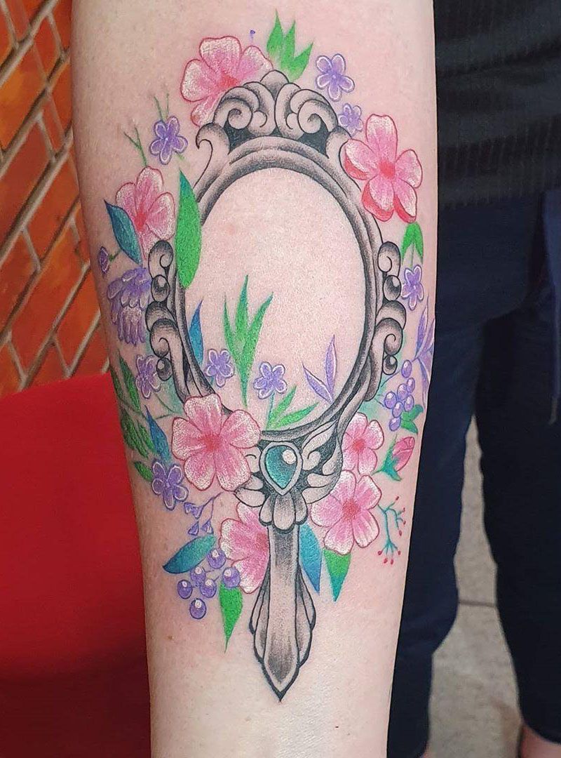 30 Pretty Mirror Tattoos for Inspiration