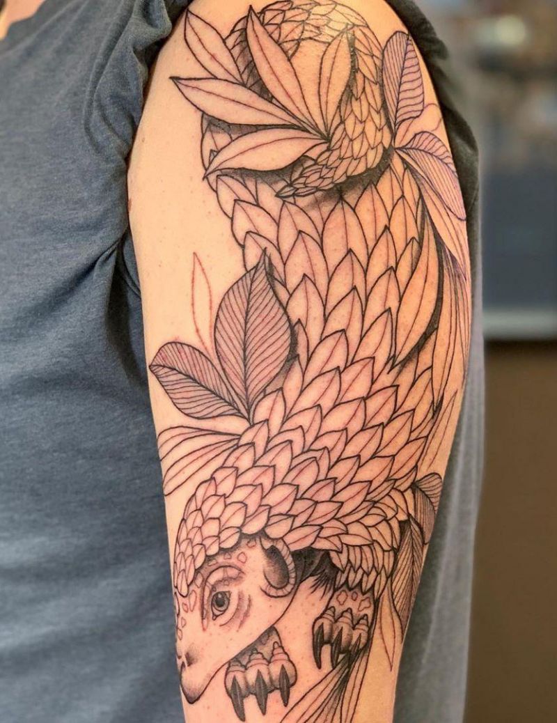 30 Pretty Pangolin Tattoos to Inspire You