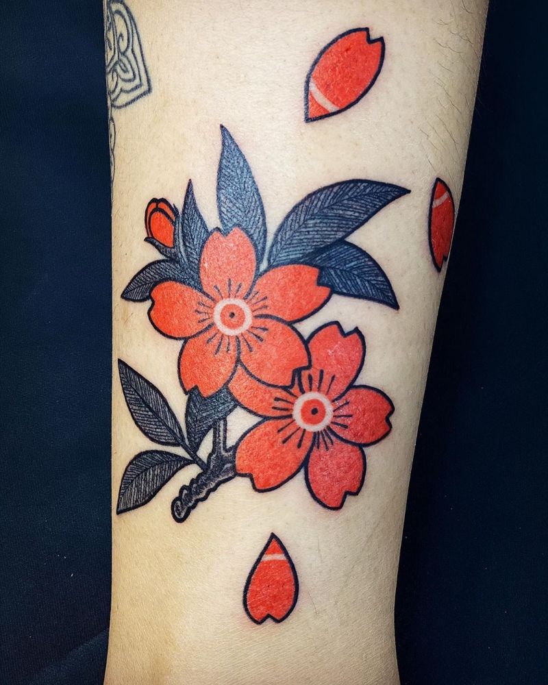 30 Pretty Peach Blossom Tattoos You Shouldn't Miss