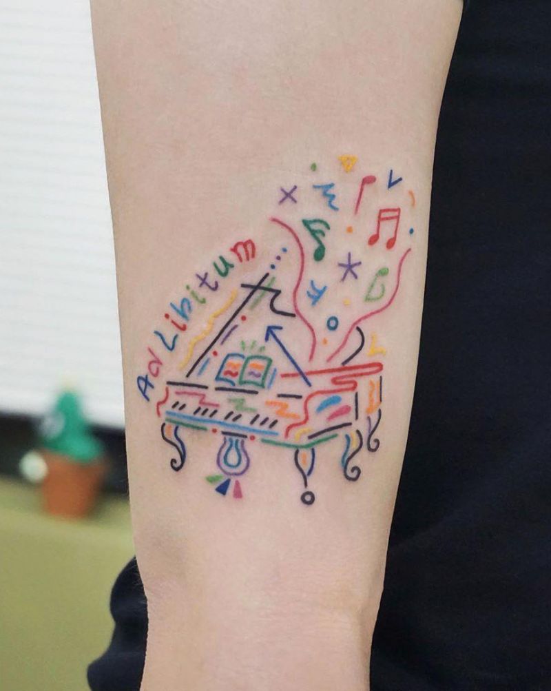 30 Pretty Piano Tattoos You Can't Miss