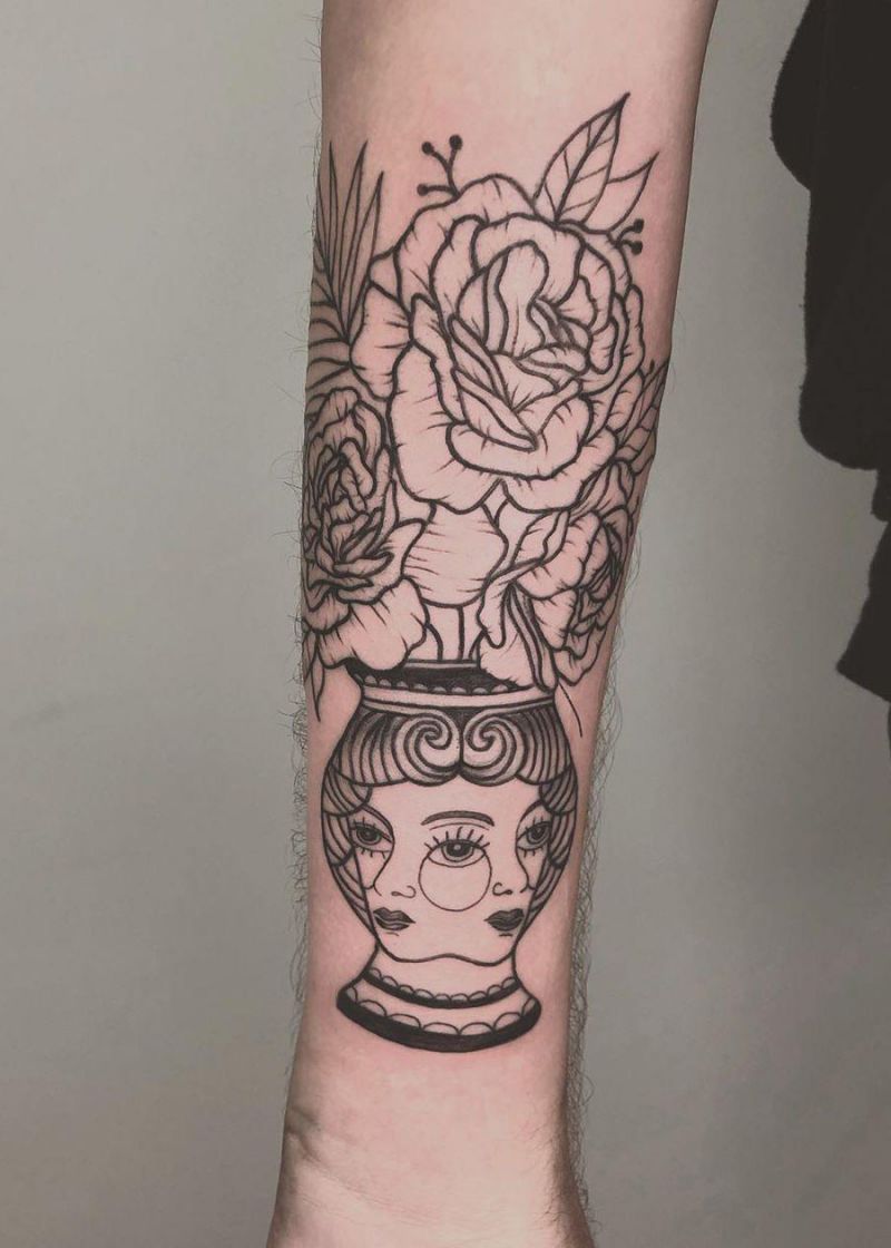 30 Pretty Vase Tattoos Improve Your Temperament