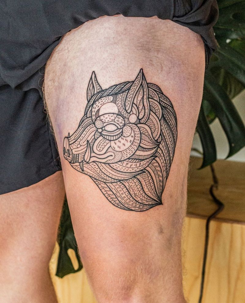 30 Pretty Wild Boar Tattoos You Must Try