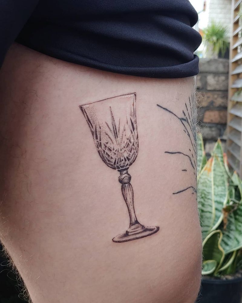 30 Pretty Wine Glass Tattoos Make You Very Attractive