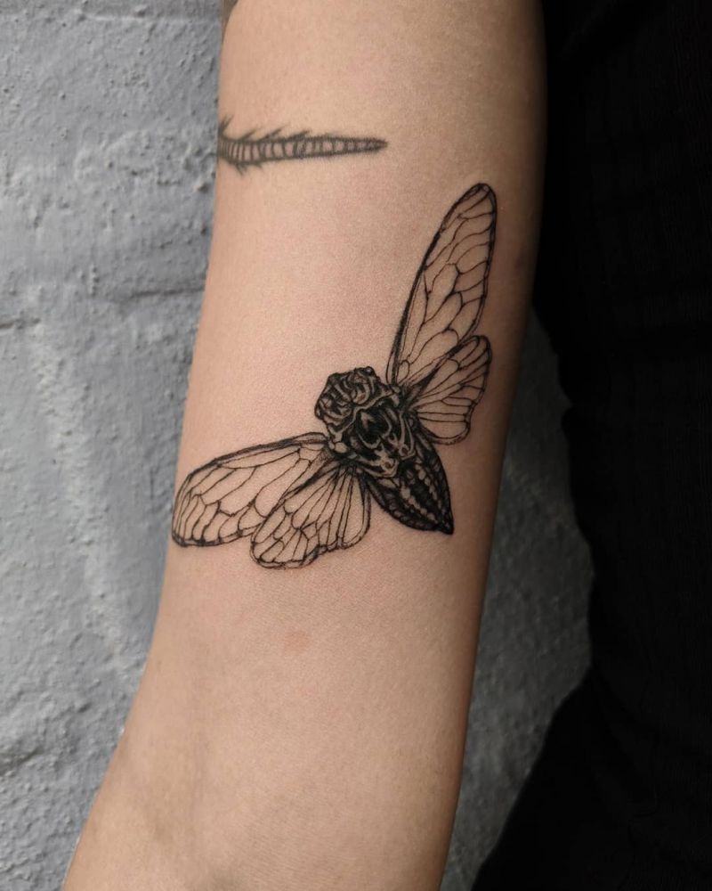 30 Pretty Cicada Tattoos Make You Attractive