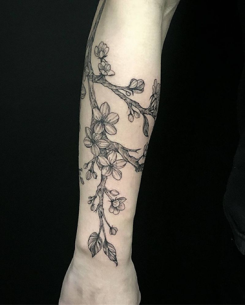 30 Pretty Peach Blossom Tattoos You Shouldn't Miss