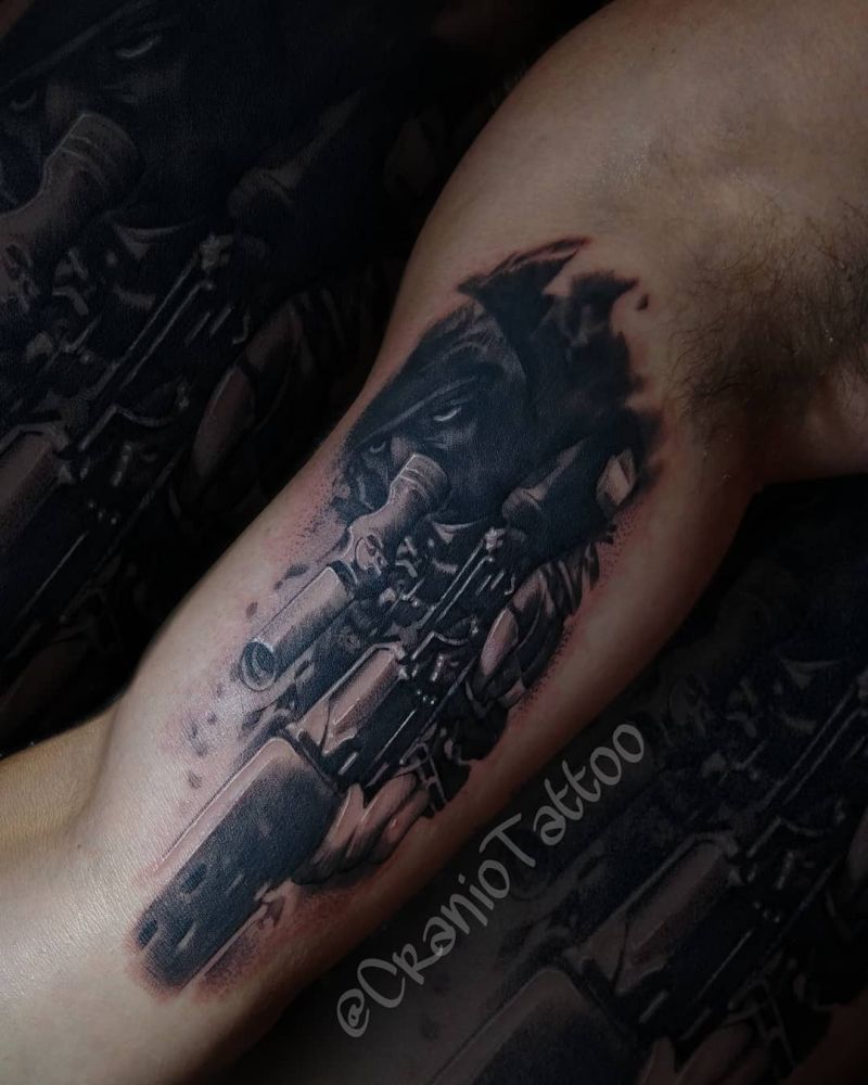 30 Superb Sniper Tattoos You Will Love