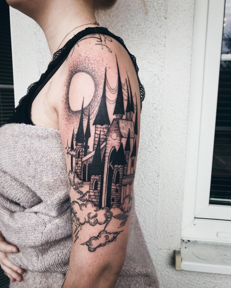 30 Pretty Castle Tattoos that Can Enhance Your Temperament