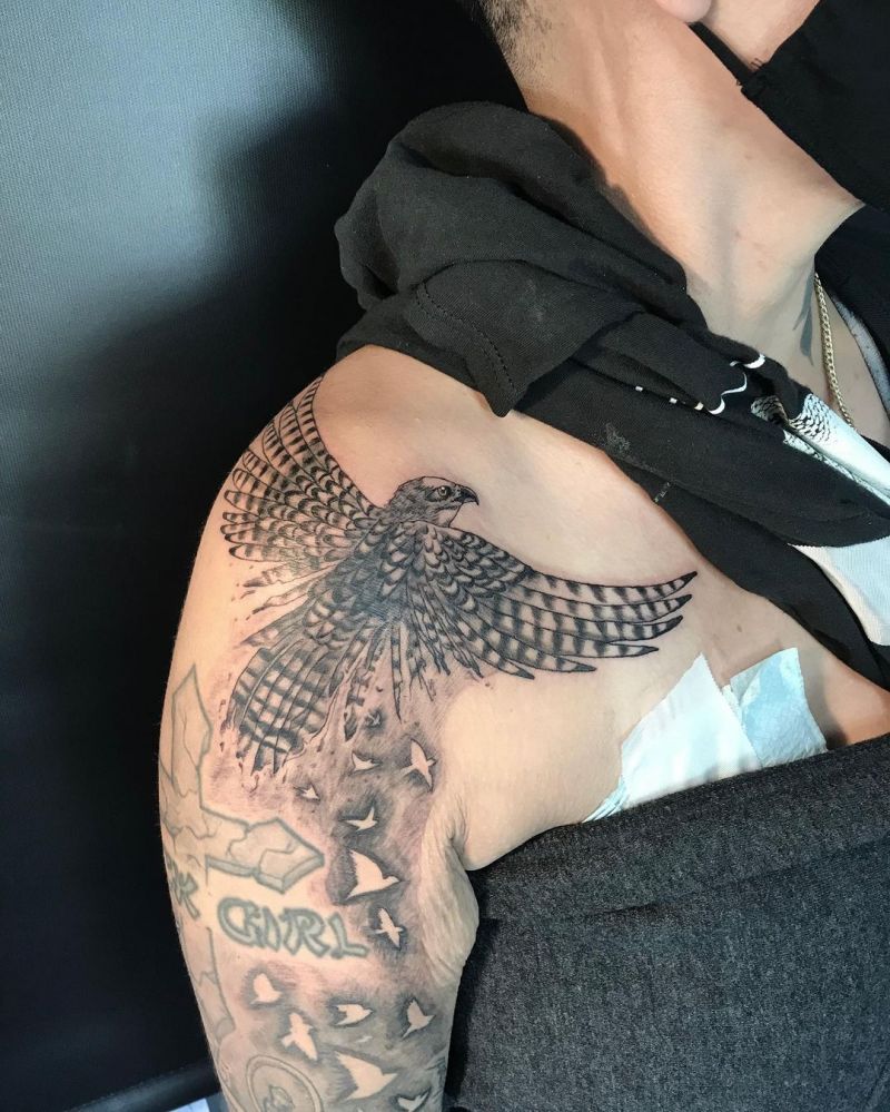 30 Pretty Falcon Tattoos Make You Elegant