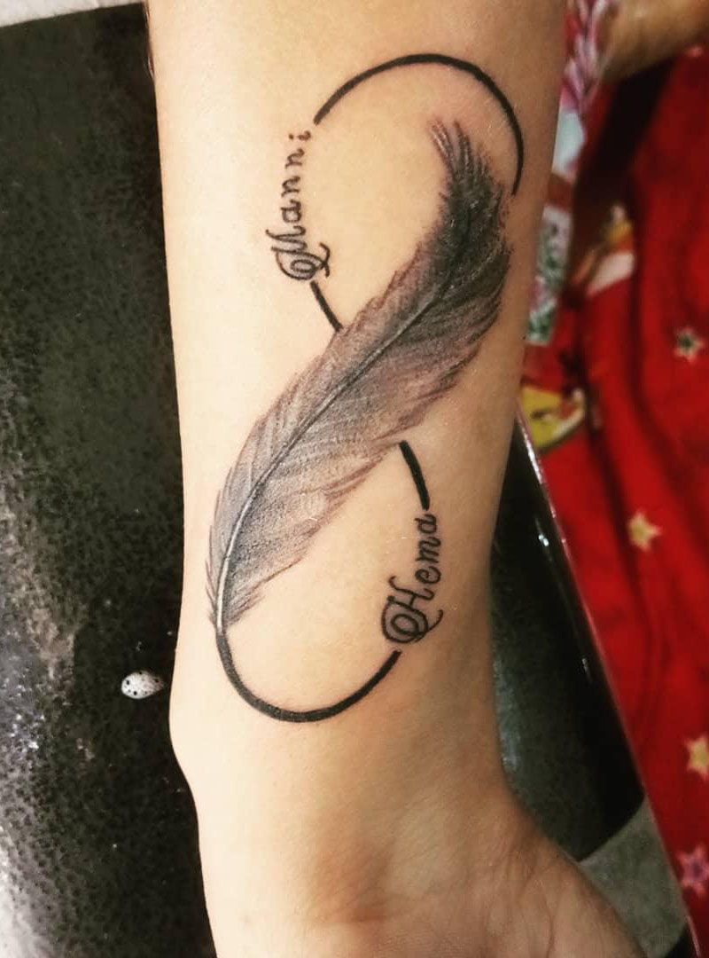 30 Pretty Infinity Feather Tattoos Make You Beautiful Forever