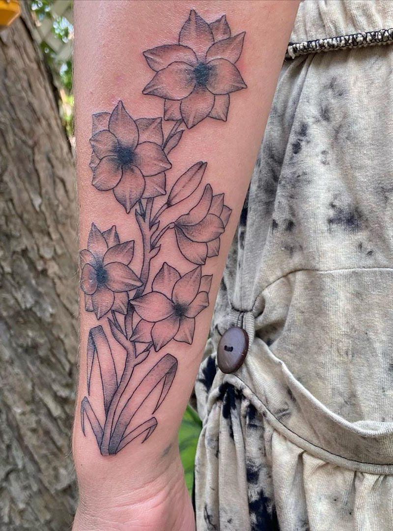 30 Pretty Larkspur Tattoos that Can Enhance Your Temperament