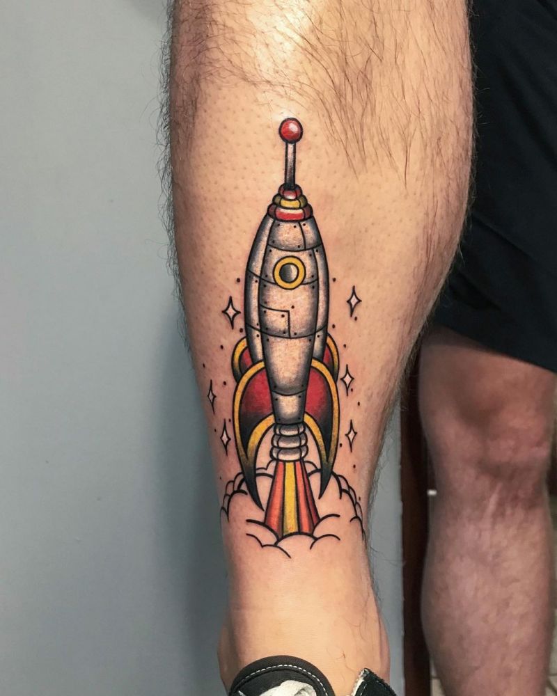 30 Pretty Rocket Tattoos Improve Your Temperament