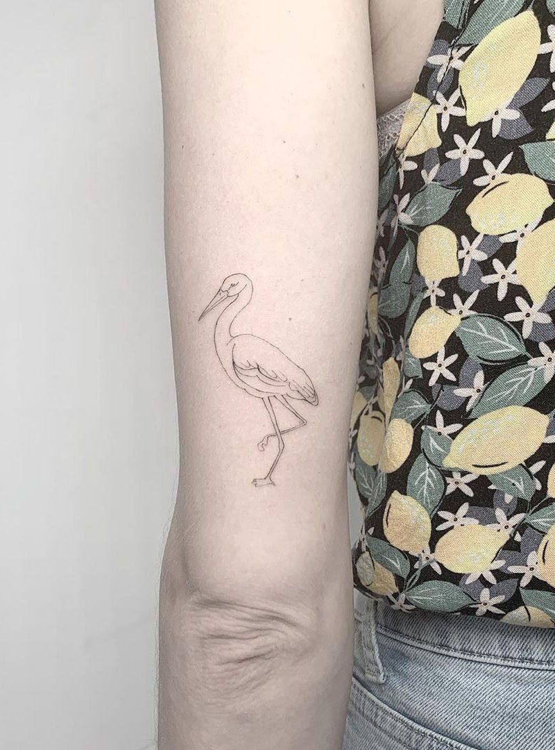 30 Pretty Stork Tattoos Show Your Temperament