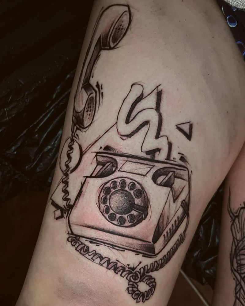 30 Pretty Telephone Tattoos to Inspire You