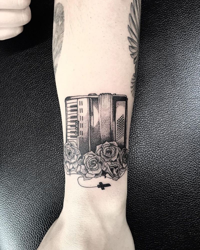 30 Pretty Accordion Tattoos that Can Enhance Your Temperament
