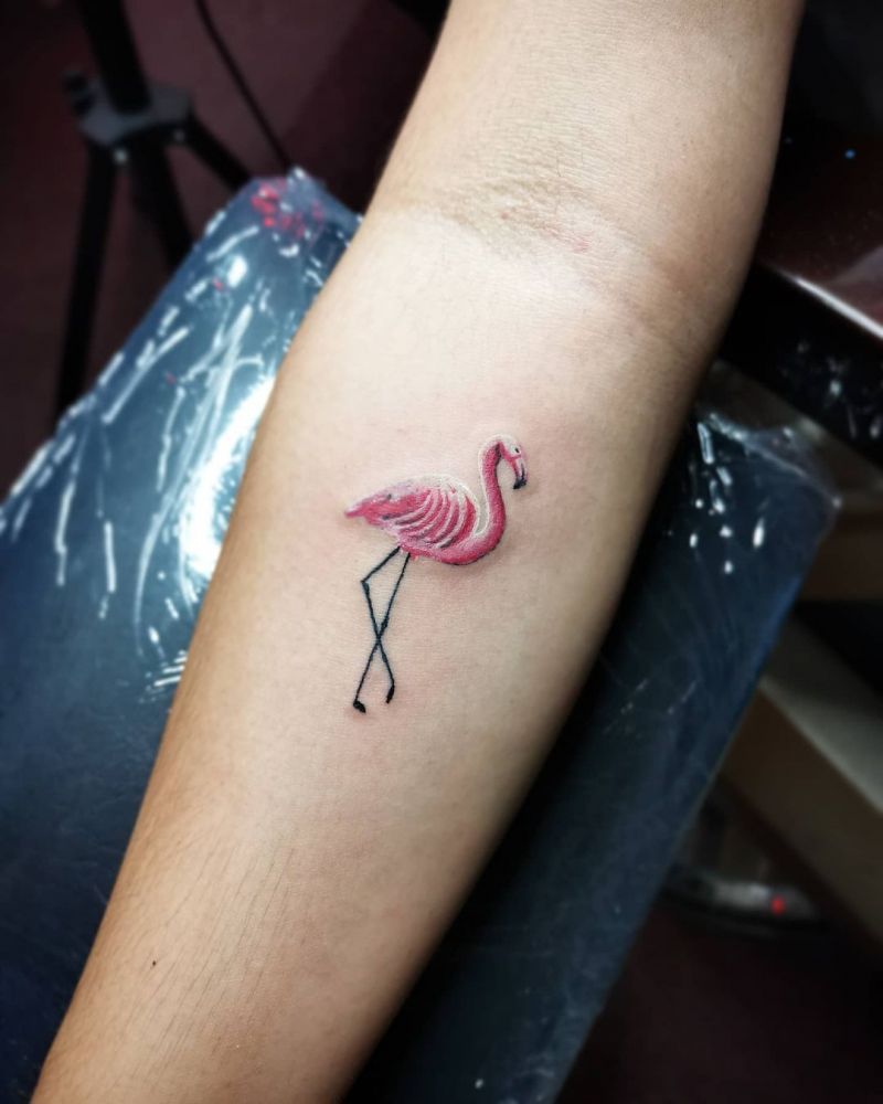 30 Pretty Flamingo Tattoos Make You Elegant and Beautiful