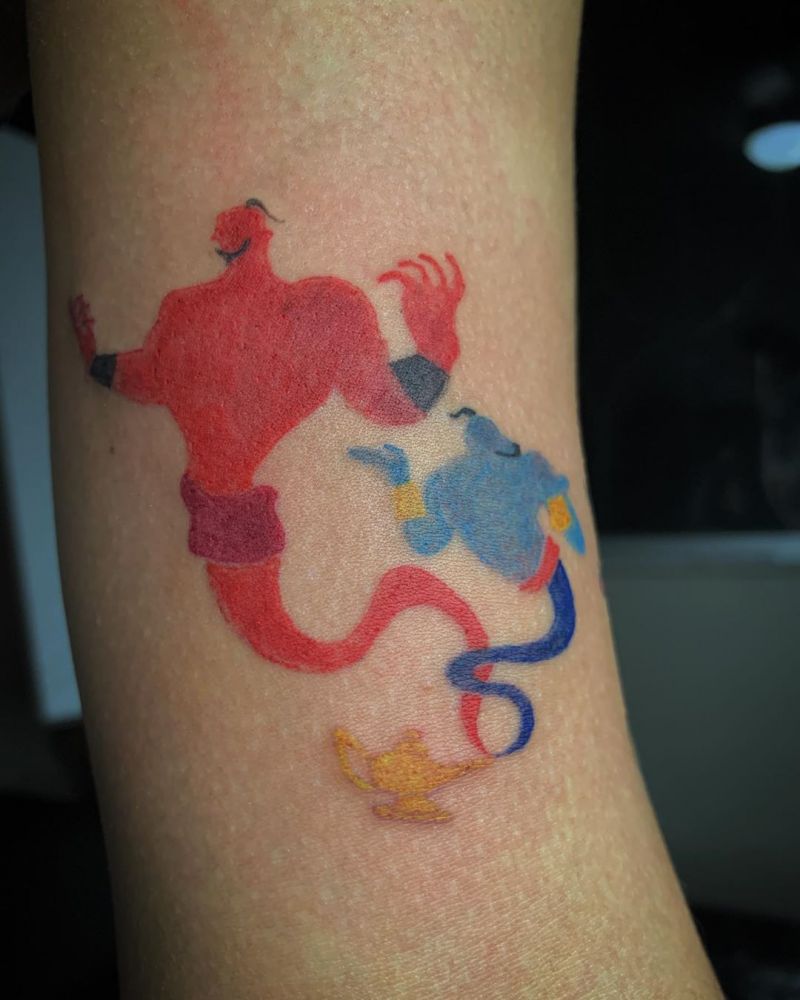 30 Pretty Genie Tattoos Hope to Achieve Your Wish