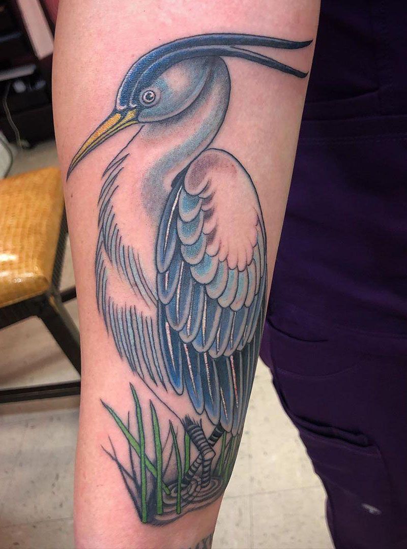 30 Pretty Heron Tattoos Bring You Good Luck