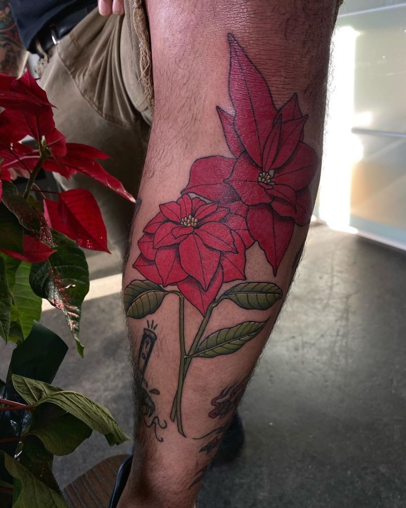 30 Pretty Poinsettia Tattoos You Must Try Style VP Page 10