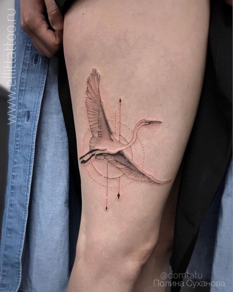 30 Pretty Stork Tattoos Show Your Temperament